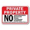 Signmission Safety Sign, 12 in Height, Aluminum, No Loitering - Private A-1218 No Loitering - Private - alternate 1
